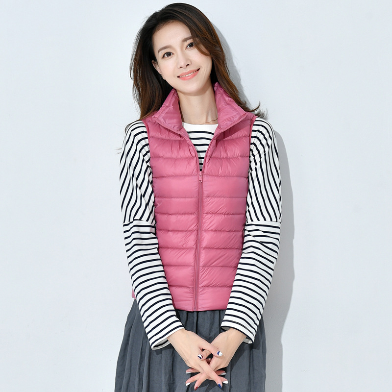 2024 autumn and winter new lightweight down jacket Korean women's stand collar vest plus size down vest liner Joker 2024 autumn and winter new lightweight down jacket Korean women's stand collar vest plus size down vest liner Joker