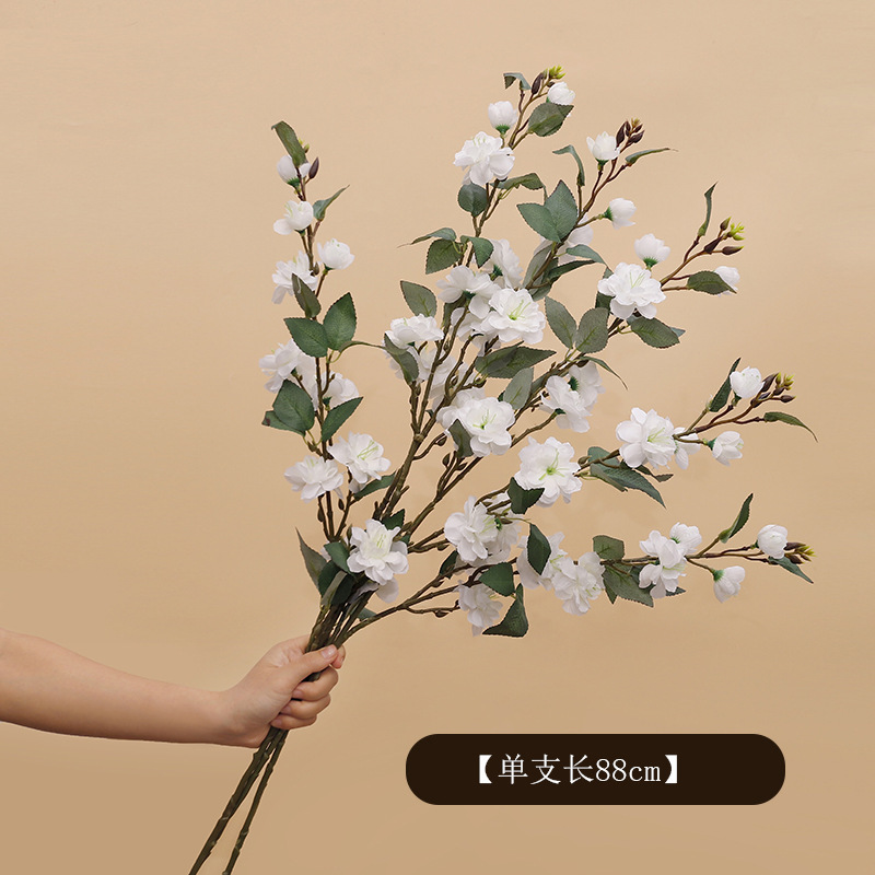 Camellia de altura flor de simulación adornos de boda flores falsas pastorales flores decoración del hogar flores de mesa flor de seda