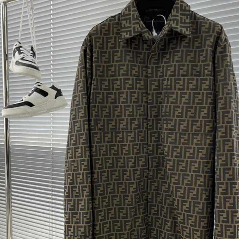 European Station 2023 New Double Ff Vintage Men's Denim Shirt Jacket American Style High-End Denim Jacket for Men