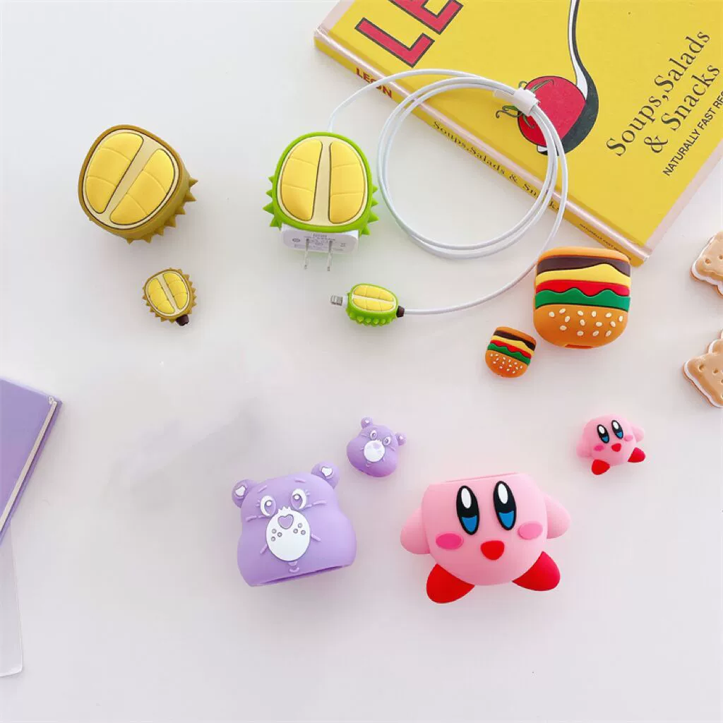 Apple, cartoon charger, protective case, 20W