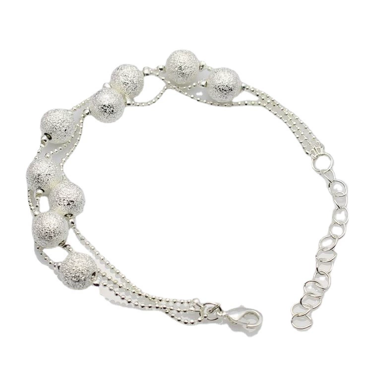 Silver silver bracelet, matte jewelry, wholesale