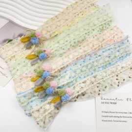 新款创意可爱兔兔蕾丝长飘带钥匙挂件diy钥匙扣包挂饰品挂饰