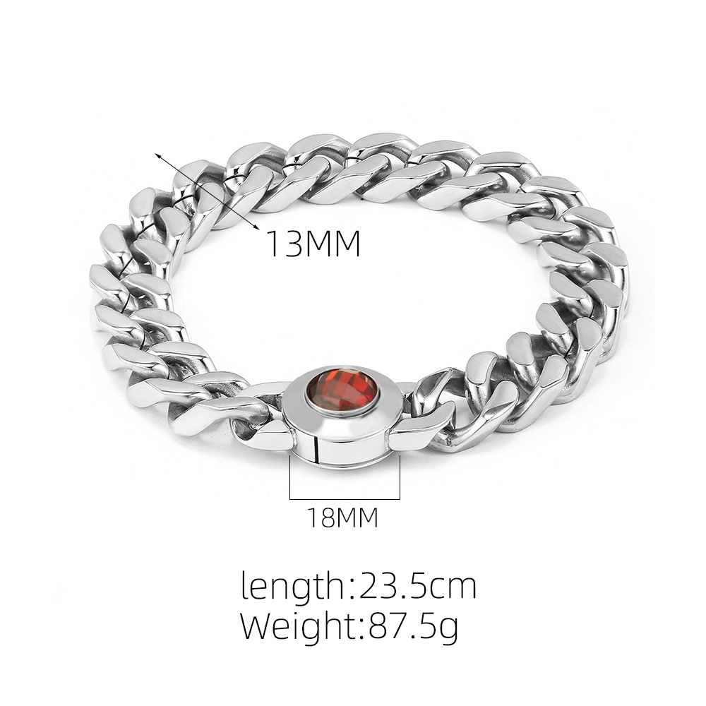 Men's Cuban Link Bracelet Stainless Steel Waterproof Jewellery_voghion.com