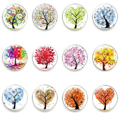 Crystal Glass Life Tree Fridge Magnet Time Gem A Tree Full of Flowers Magnetic Home Whiteboard Sticker 30mm