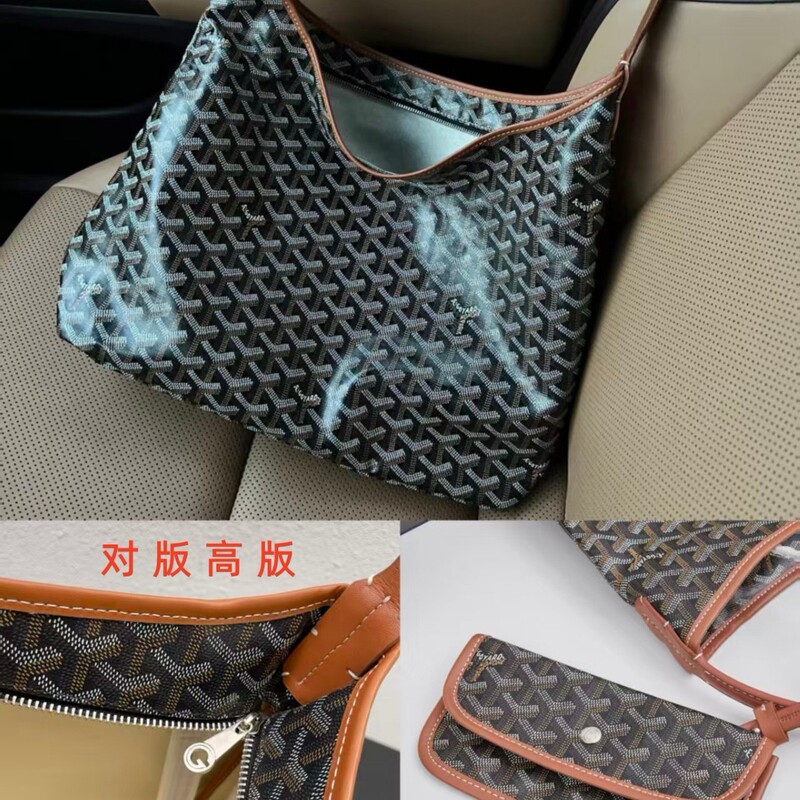 GOYARD Dogtooth Print Hobo Tote Bag, Large Capacity Commuting Women's Bag