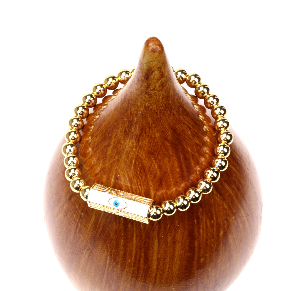 Devilu0027s Eye Oil Drop Copper Bracelet 2021 New Golden Bead Trendy Hip Hop Style Bracelets Wholesa