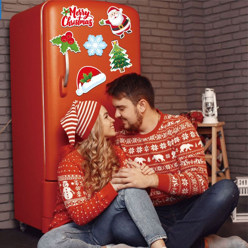 Amazonクリスマス冷蔵庫ステッカー漫画かわいいサンタクロース休日パーティー装飾ソフト磁気クリスマス冷蔵庫ステッカー|undefined