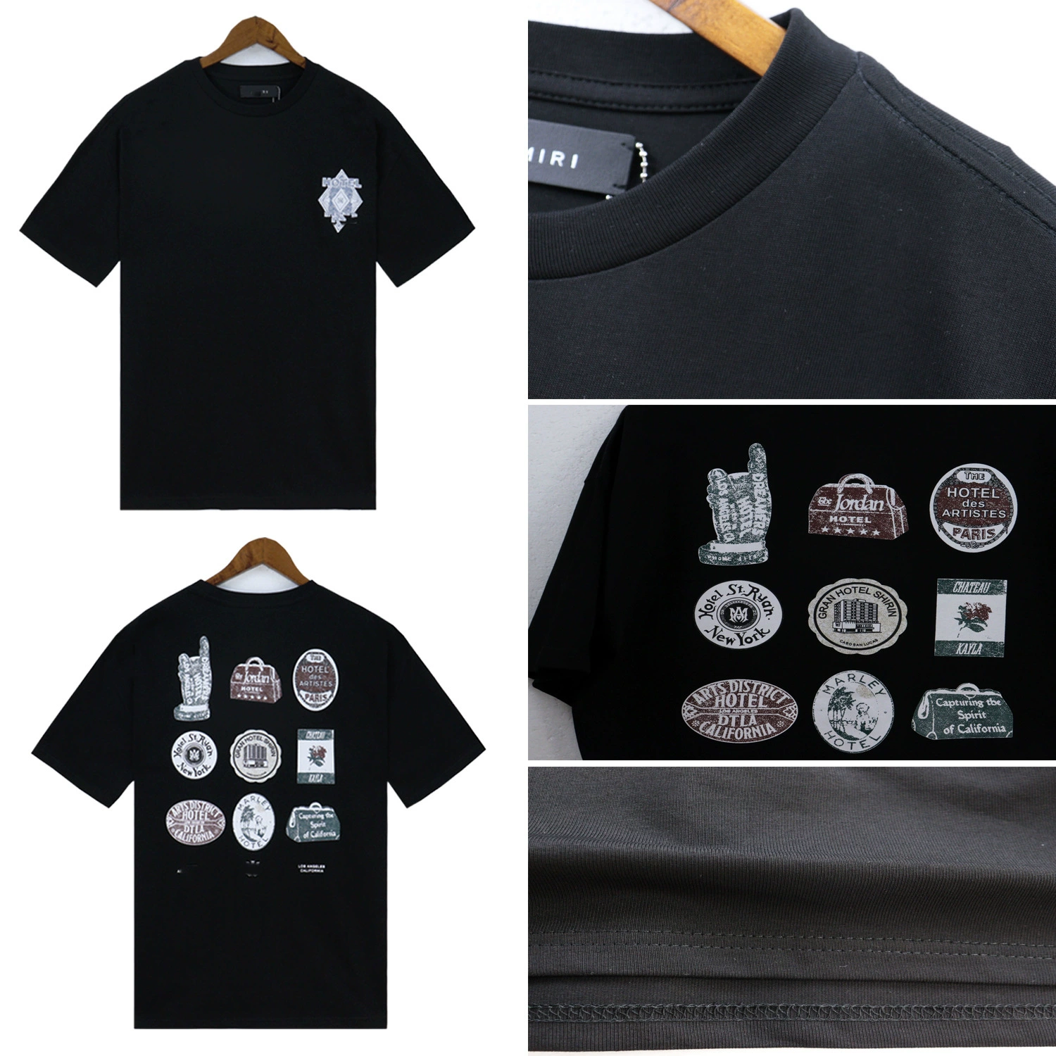 Европейские и американские граффити amiri новые американские ниши приливы хлопковые корейские короткие рукава мужские и женские приливные пары повседневные футболки