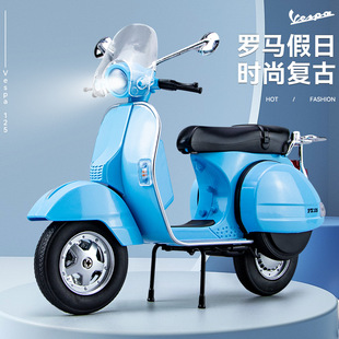 Huayi alloy model children's toy motorcycle 1:10 weishibo electric car motorcycle sound and light shock absorber steering