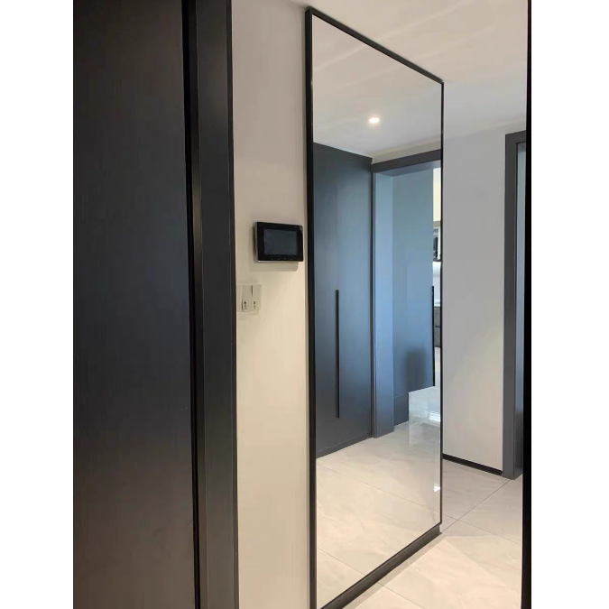 Very narrow aluminum alloy ghost door trackless sliding door kitchen sliding door pocket door suspension door bathroom mirror door