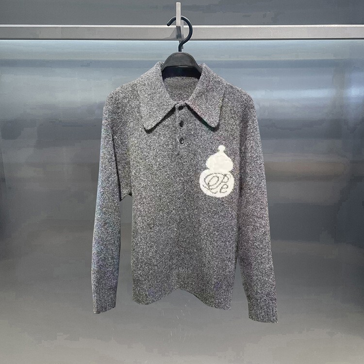2026 New Year Spring New Style Sweater for Men, Lazy Style Polo Collar Heart Lapel Alpaca Wool Base Knit Sweater for Women