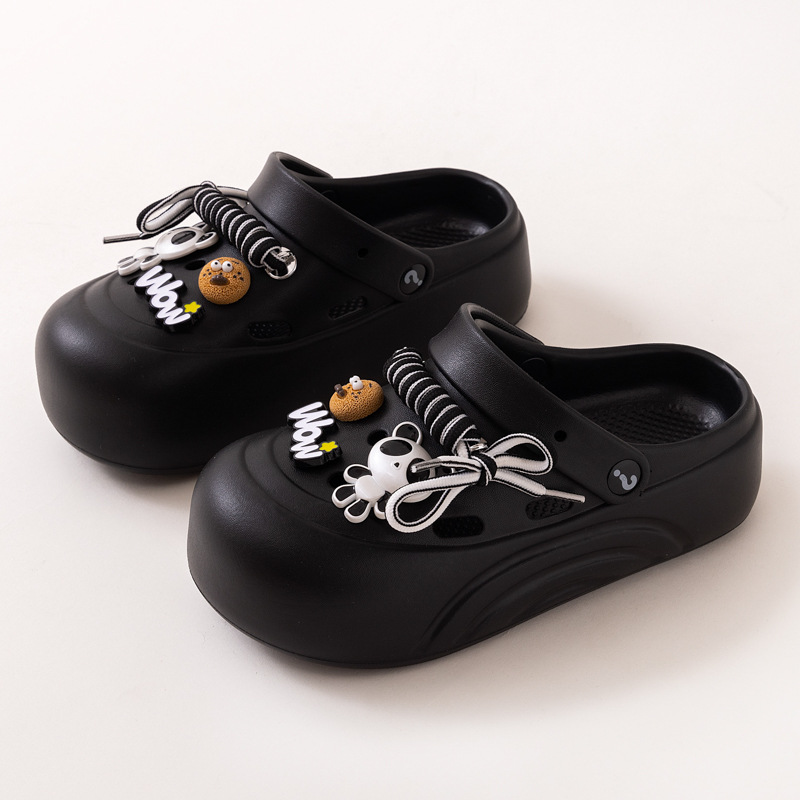 EVA nuevos zapatos de agujero de fondo grueso para mujeres antideslizantes de fondo suave de playa de verano para aumentar la altura de la moda zapatillas frías image 7