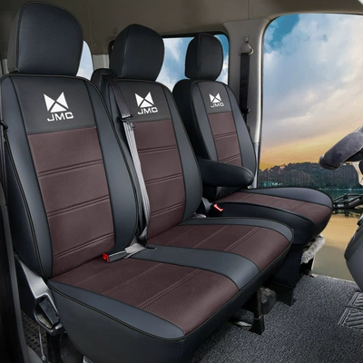 Modelə uyğun (Original) oturacaq örtükləri — Seat Cover 3/5/6 Seat for Jushi - leather-brown-a-set-of-3-sitting-in-the-front-row