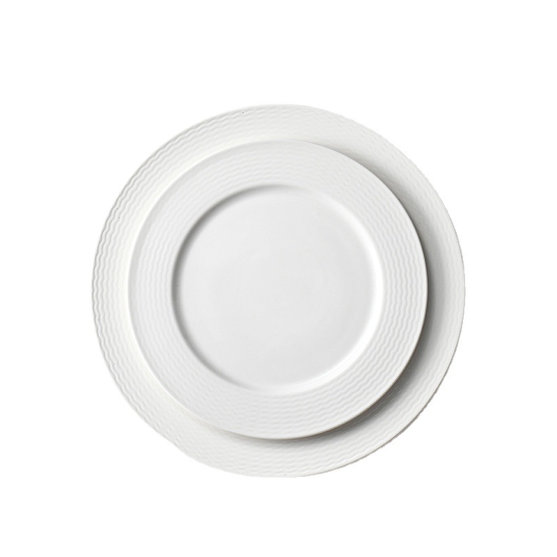Ceramic white wave pattern discs buffet dish, restaurant commercial hotel special snack disk bowl cup tableware