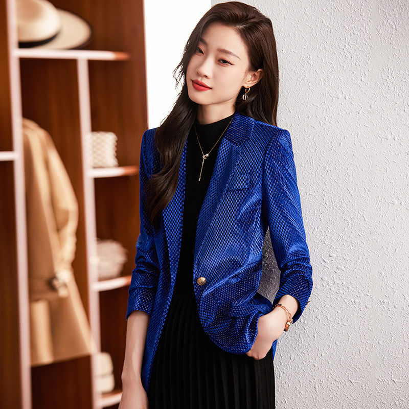 Corduroy suit for women 2023 spring and autumn Korean style thickened plus size top professional temperament slim fit slimming suit jacket Corduroy suit for women 2023 spring and autumn Korean style thickened plus size top professional temperament slim fit slimming suit jacket