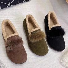豆豆鞋女冬季新款加绒软底软面牛筋底保暖舒适防寒时尚毛毛鞋外穿