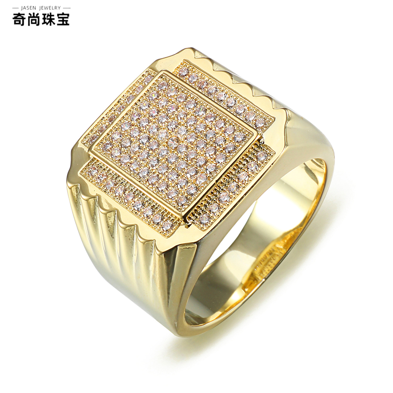 men's square ring hip-hop style