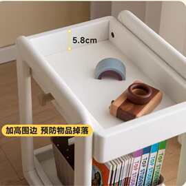 清仓实木小推车置物架边几落地书架卧室移动带轮零食架茶几收纳储