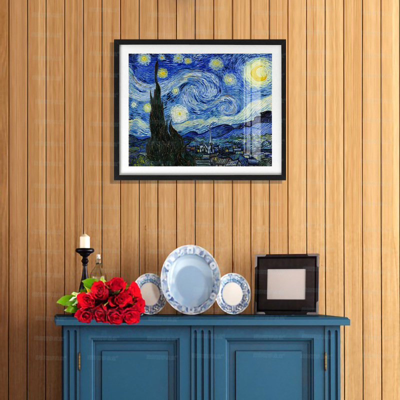 Mona Lisa Real Cruz de bordado alto cielo estrellado nueva estética curación paisaje fresco decoración clásica bordado a mano