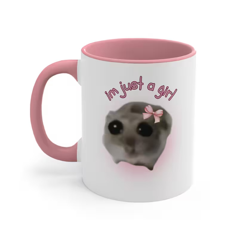 SAD HAMSTER hamster ceramic coffee Mark Cup Tea Cup Big Eye New Girl