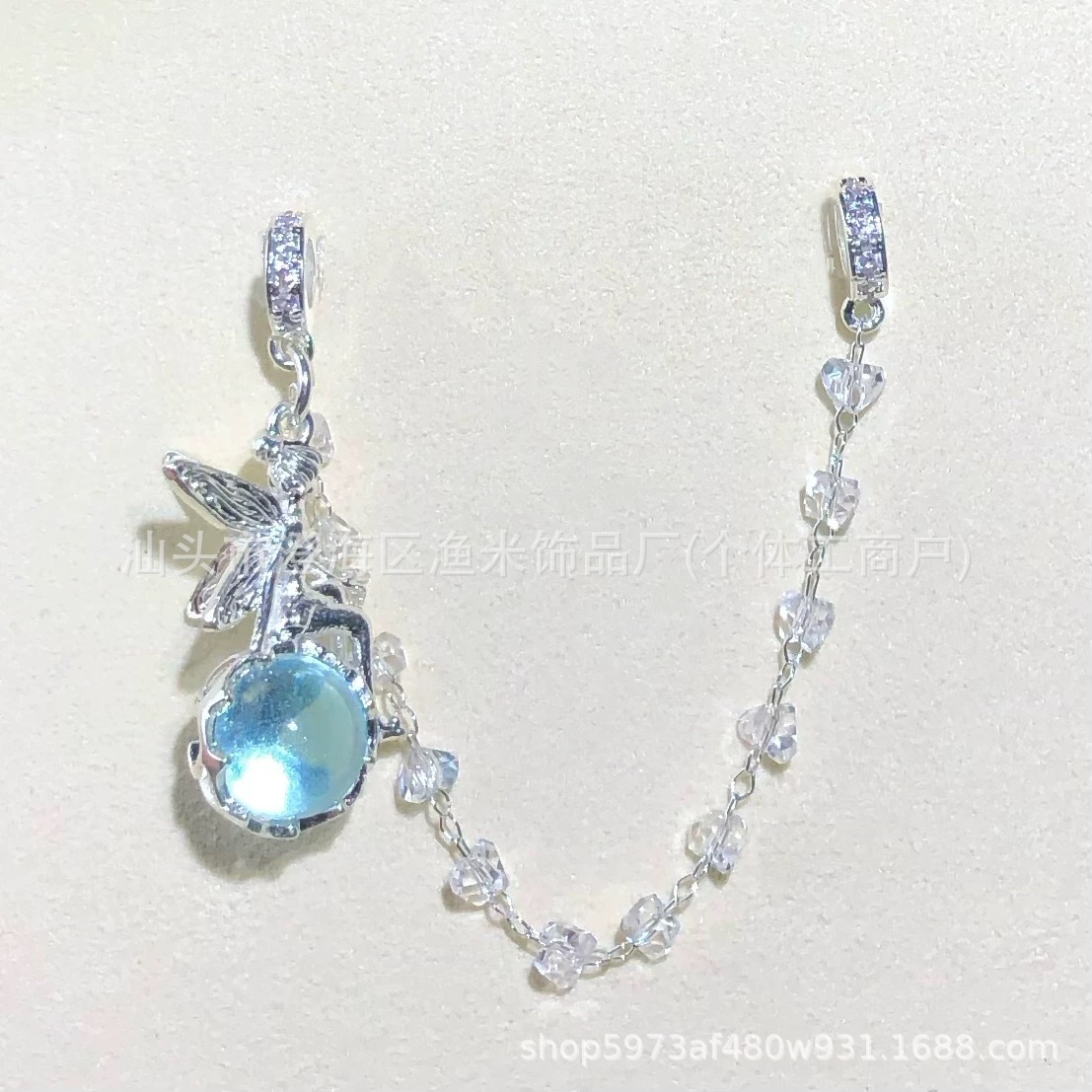 14K Gold-Plated Crystal DIY Accessories Fairy Goddess Pendant Spacer Beads Chain Bracelet Necklace with Chinese Style Jewelry Beads