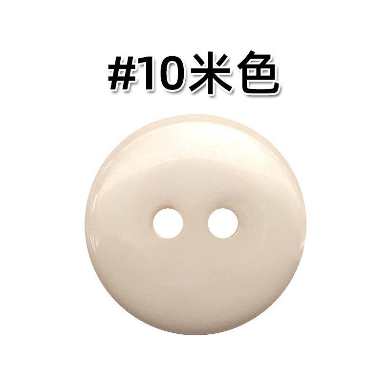 Resina de color de dos ojos Botón de pan suéter de cachemira de color caramelo botón de la camisa de los niños botón de la etiqueta engomada hecha a mano