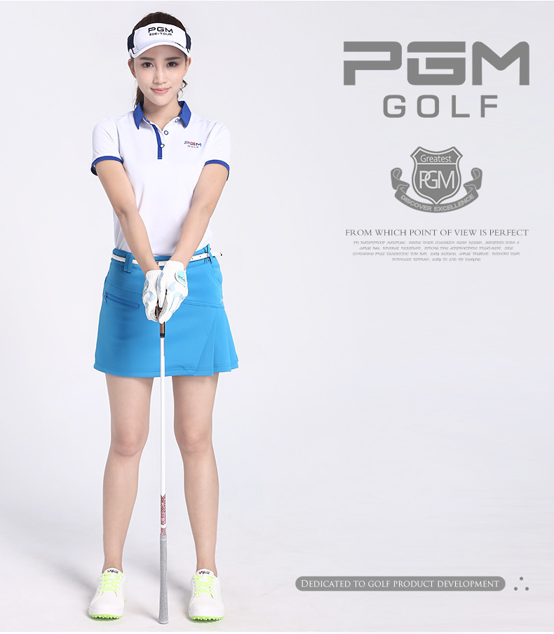 Váy golf nữ hakama dây kéo thời trang xếp ly lót an toàn — Qz012 màu cam, Qz012 màu đỏ hoa hồng, Qz012 màu trắng, QZ012 màu xanh lam chi tiết 12