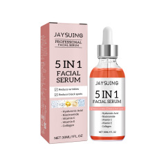 Jay suing 5合1顔面精華液はシワに強くて、シミを薄くして、水を補給して肌を潤します。