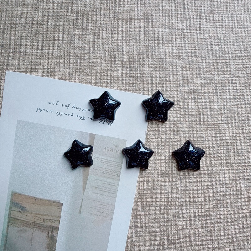 Cross-border best-selling transparent black five-pointed star resin accessories, wholesale for DIY projects, including cream-colored glue for phone cases and accessories for perforated shoes Cross-border best-selling transparent black five-pointed star resin accessories, wholesale for DIY projects, including cream-colored glue for phone cases and accessories for perforated shoes