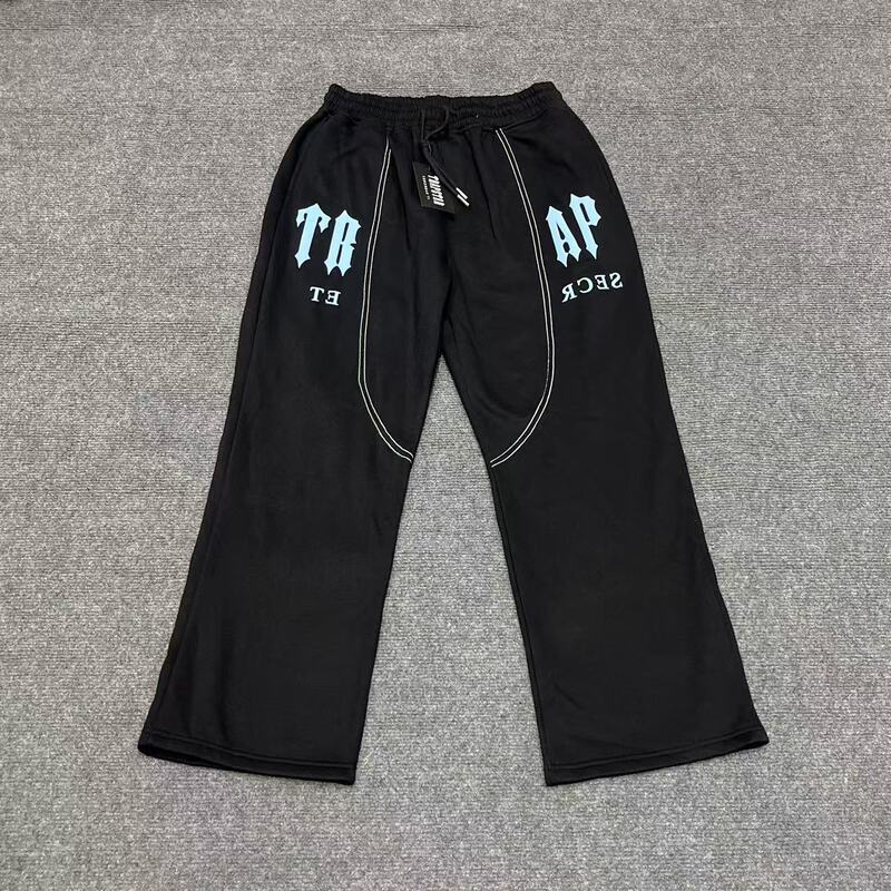 跨境25ss新款Trapstar街头绣花字母连帽机能卫衣宽松卫裤加绒套装|undefined