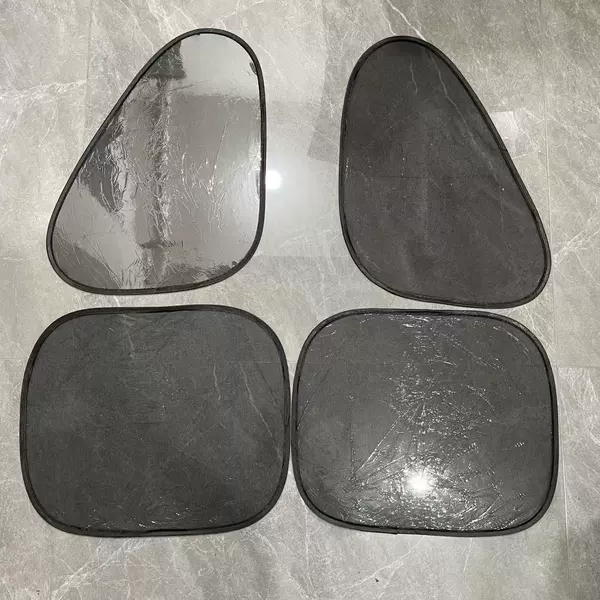 [Light-transmitting mesh + electrostatic film] Four pieces for the whole car