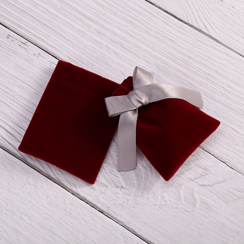 15g Weight Jewelry Packaging Bags Classification 1 Piece Quantity Indoor, Daily Occasion Flannel Material Bow Knot Pattern Cute, Simple Style Style Cute Simple Style Bow Knot Flannel Jewelry Packaging Bags 1
