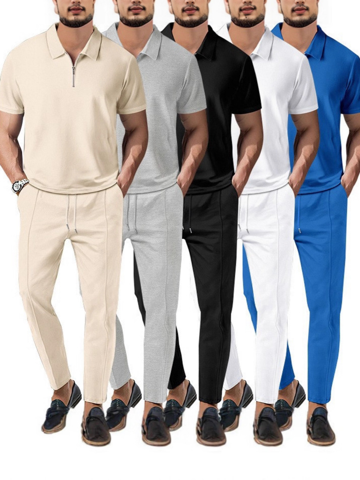 Herren Fitness Freizeit Sportanzug Mit Kapuzenpullover_voghion.com