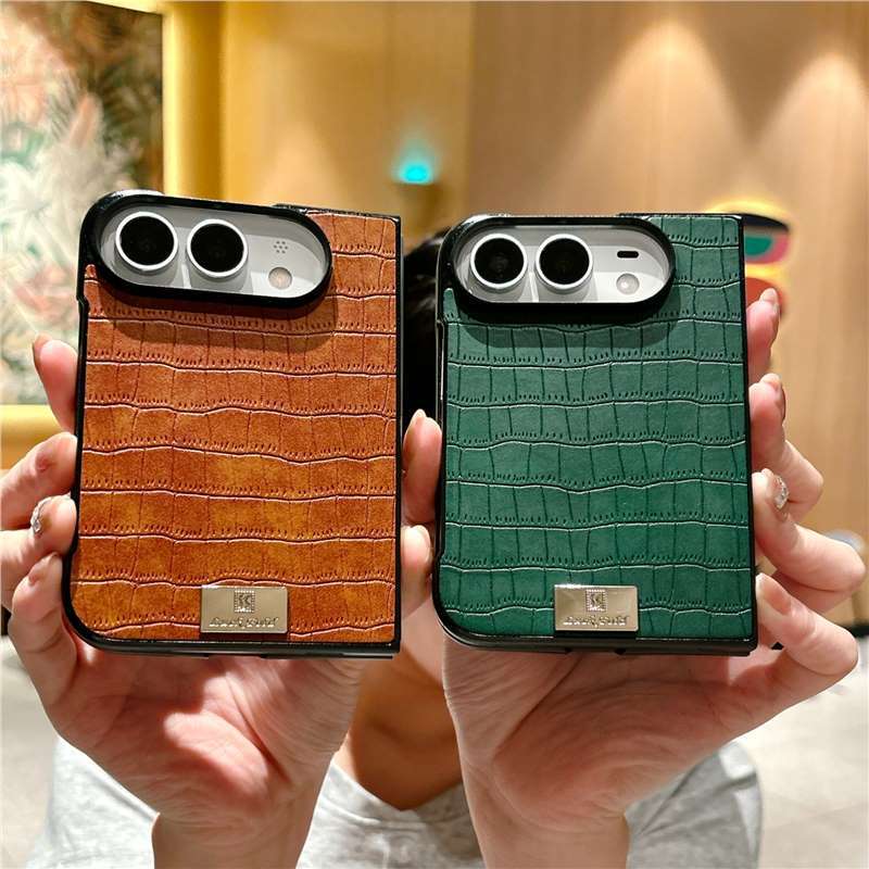 Cross-border new iPhone Duo crocodile-pattern phone case, Apple Duo full-coverage, drop-proof, foldable flip case Cross-border new iPhone Duo crocodile-pattern phone case, Apple Duo full-coverage, drop-proof, foldable flip case