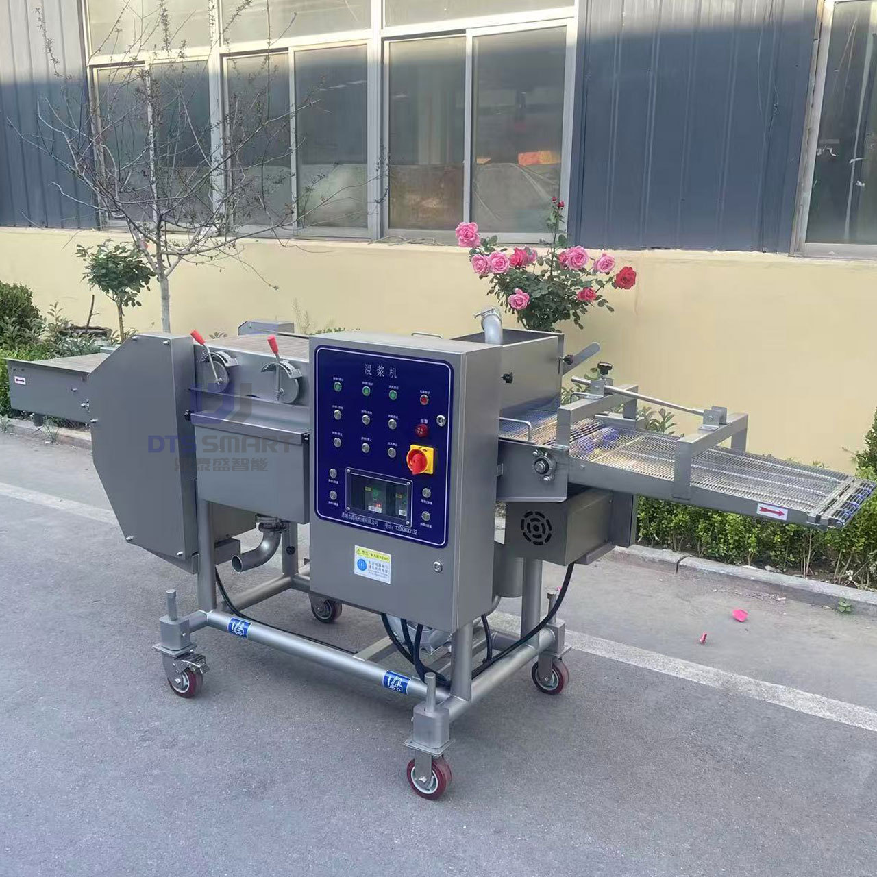 Caja de lotus tempura máquina de remojo automático de pulpa para pastel de carne, equipo de envoltura de salvado, pescado amarillo, camarón y envoltura de pulpa, freidora