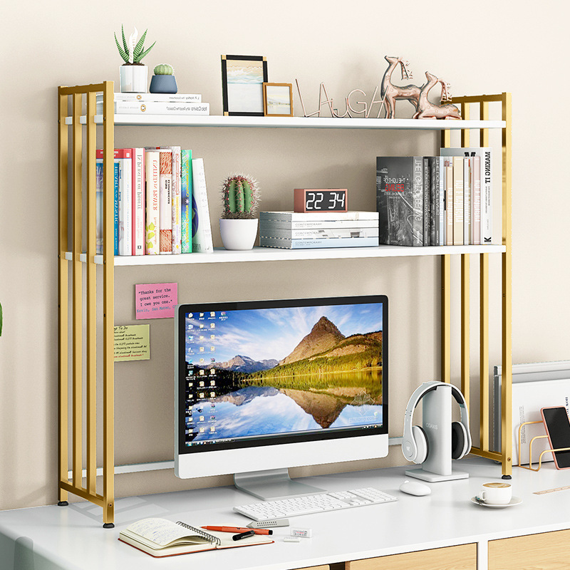 Bookshelf Desktop Iron Multi-layer Computer Desk Office Desk Storage Rack Student Dormitory Desk Simple Storage Rack