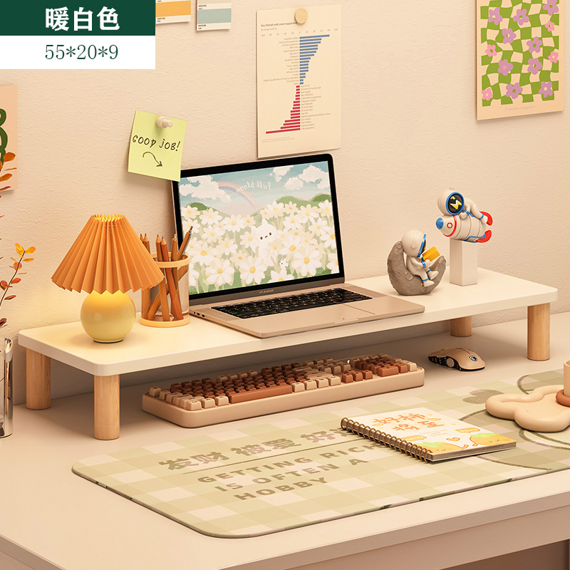 [단일 레이어] 따뜻한 흰색 나무 다리 55x20x9CM