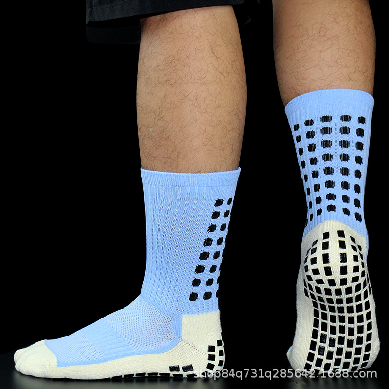 Calcetines de fútbol clásicos calcetines de media pantorrilla hombres y mujeres toalla engrosada calcetines de fútbol antideslizantes película de fricción cuadrada