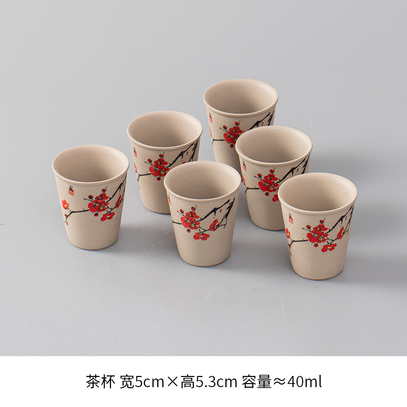 Ceramic tea cup, glass tea set, 6 pieces