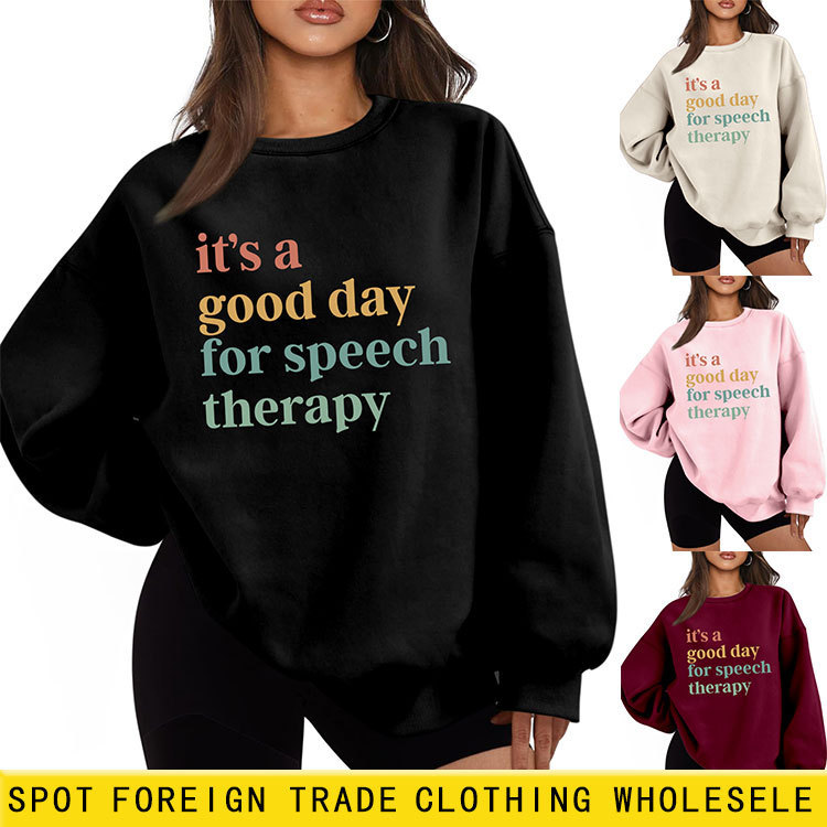 Amazon temperament women's leisure it's a good day for speech padded warm plush sweater