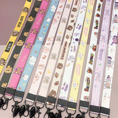 Cartoon long lanyard card holder work tag heat transfer anti-lost rope keychain printing manufacturer wholesale lanyard