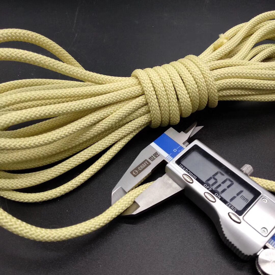 6mm防火阻燃绳 耐割刺绳 芳纶海洋救助绳  滑翔伞绳 芳纶工程缆绳
