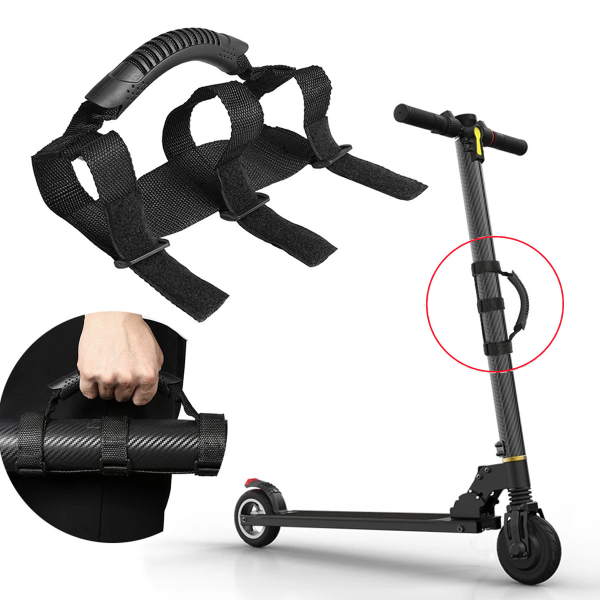 Correa de nailon universal para scooter eléctrico M365, asa plegable para bicicleta, asa portátil montada en poste, accesorios