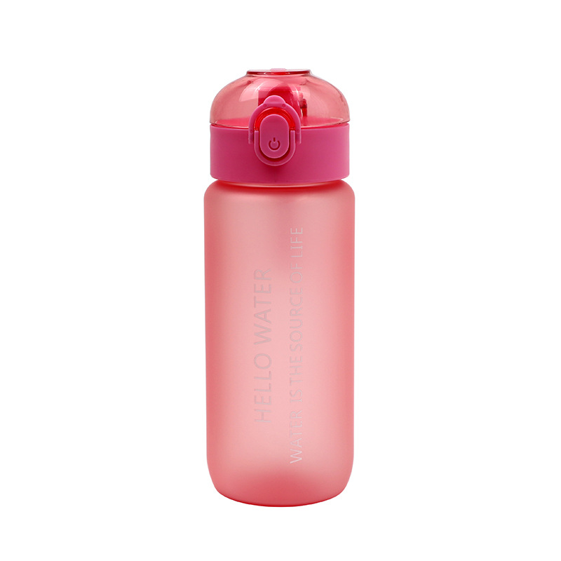 Hervidor deportivo esmerilado taza de plástico de alta capacidad portátil de 600ml taza de bebida directa deportiva al aire libre
