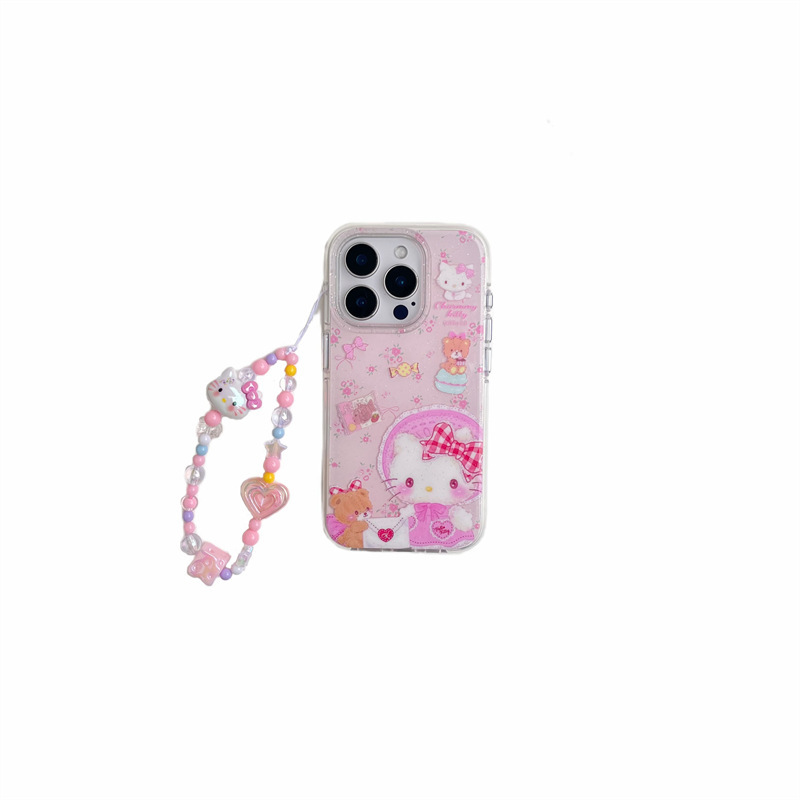 Girl ins brillo oso kt para Apple 15ProMax/16 pulsera iPhone 13 funda para teléfono móvil 14 nuevo