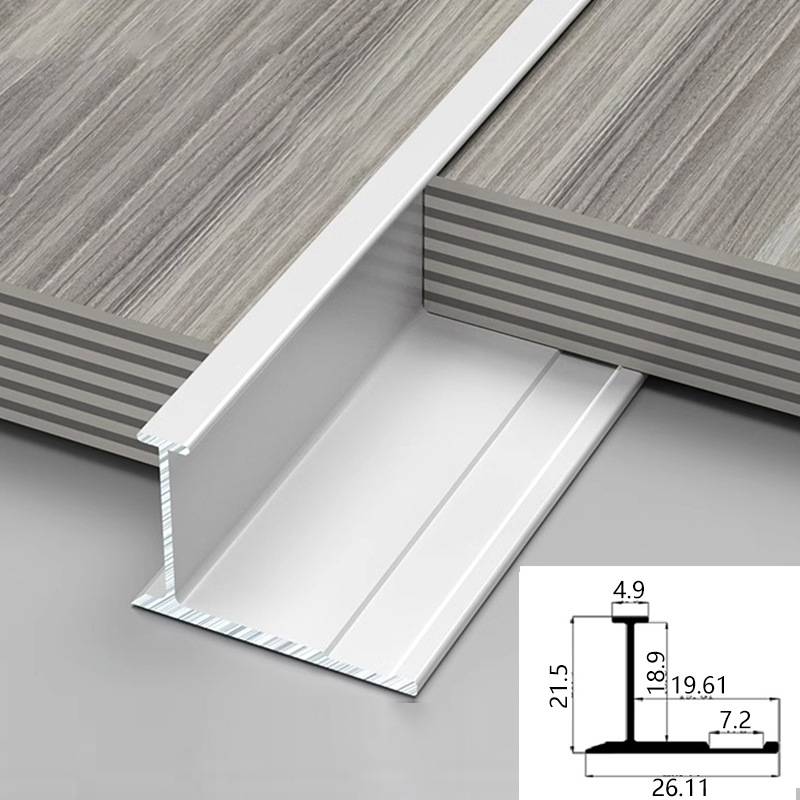 18mm panel de pared de borde de acabado de madera de aleación de aluminio borde de borde de metal de decoración de 18 cm línea de cierre en I