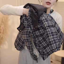男冬装男童205新款儿童女童韩版格子冬季保暖加厚棉服棉衣外套