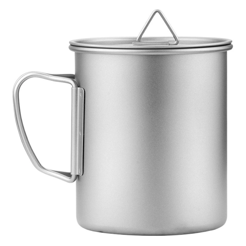 Наружная чашка для воды из чистого титана Кемпинг Портативная титановая чашка Кемпинг Складная ручка Чашка Кружка Кофейная чашка Бытовая пивная чашка
