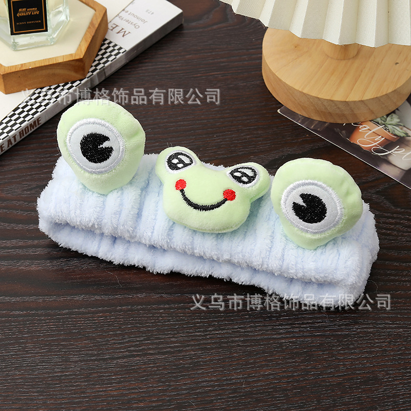 Nueva chica estudiante de moda Linda banda de pelo de felpa de dibujos animados Rana diadema banda de pelo lindo accesorios de cabeza al por mayor