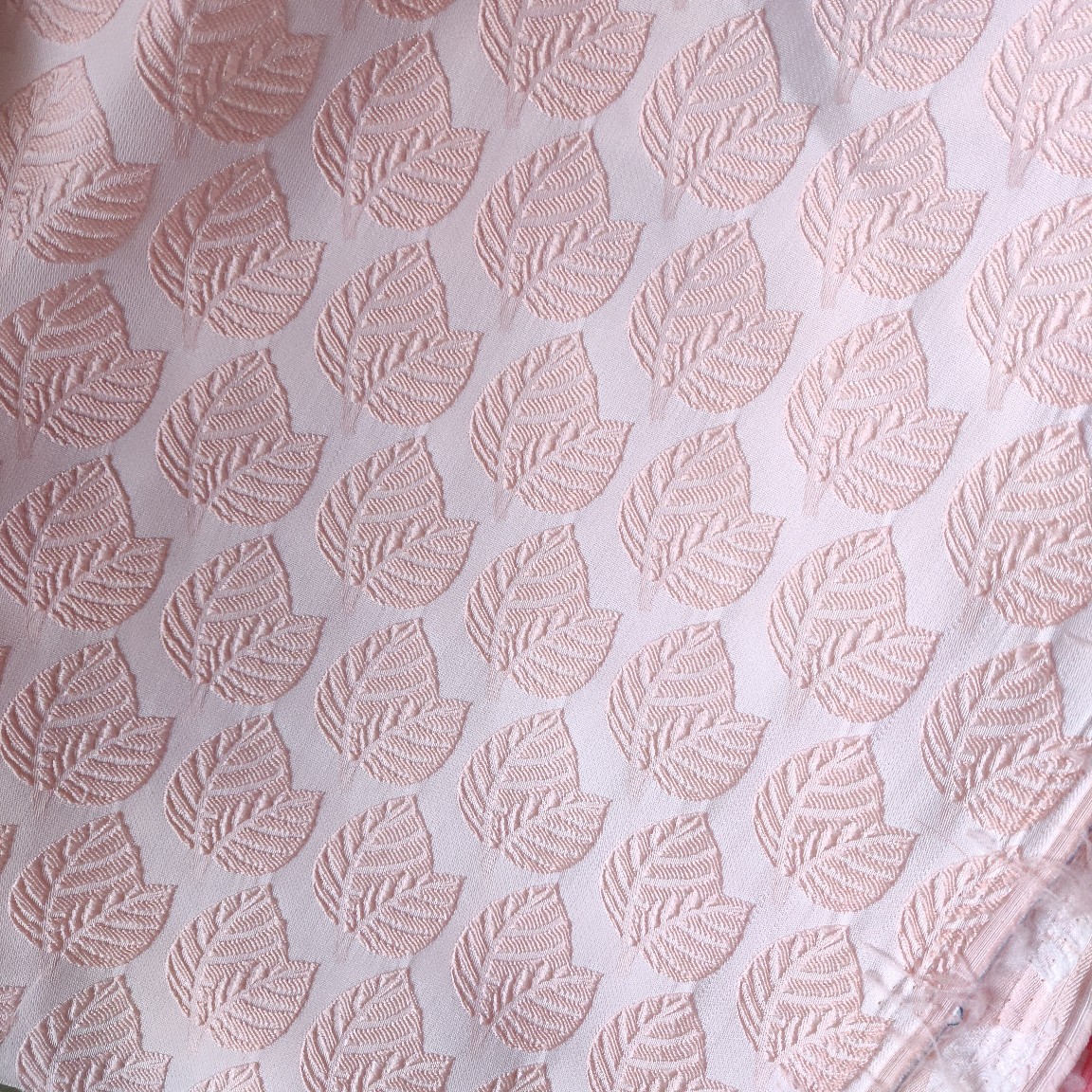 【现货】高经密提花色织面料小清新凹凸肌理树叶子女装童装面料